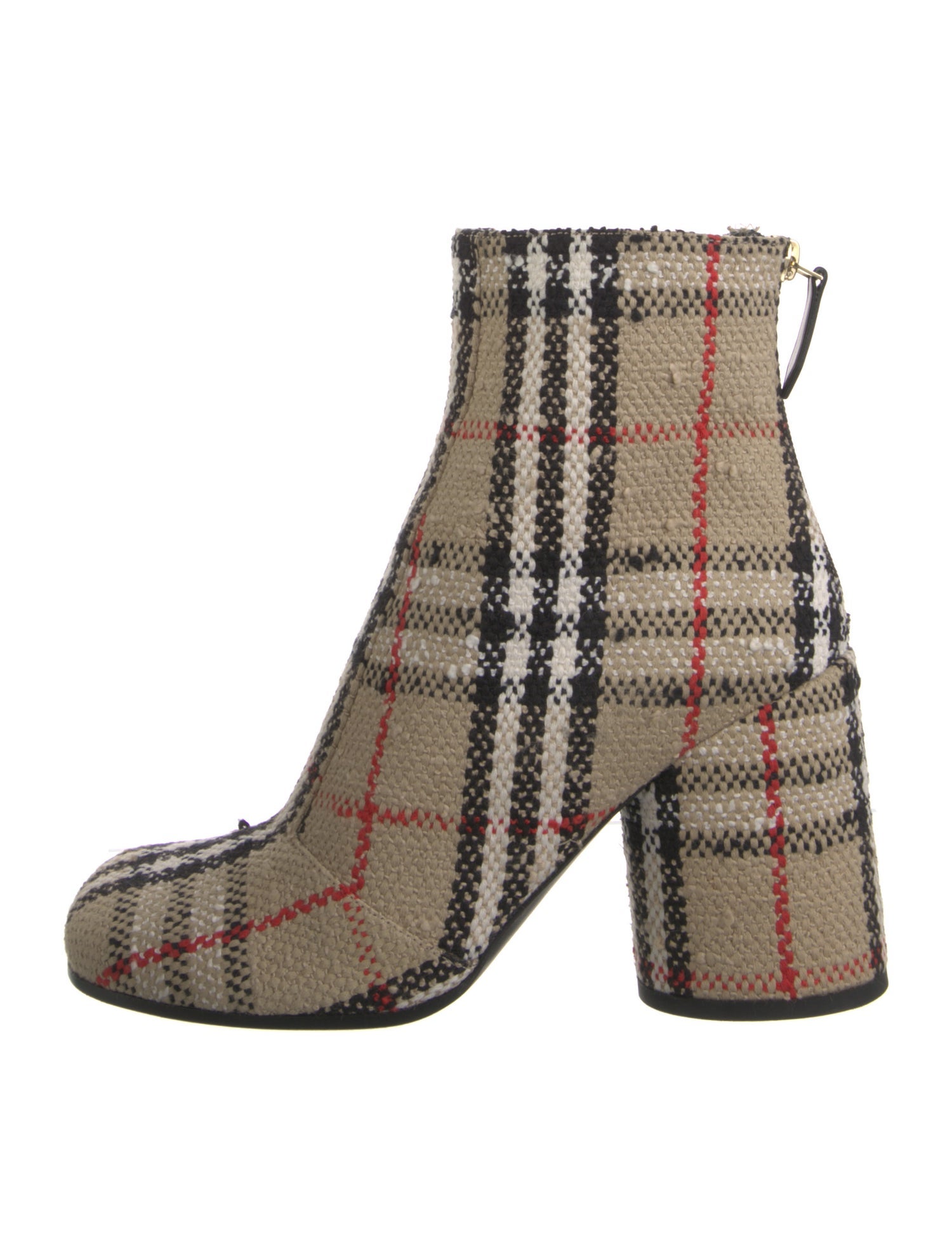 Burberry Plaid Print Boots