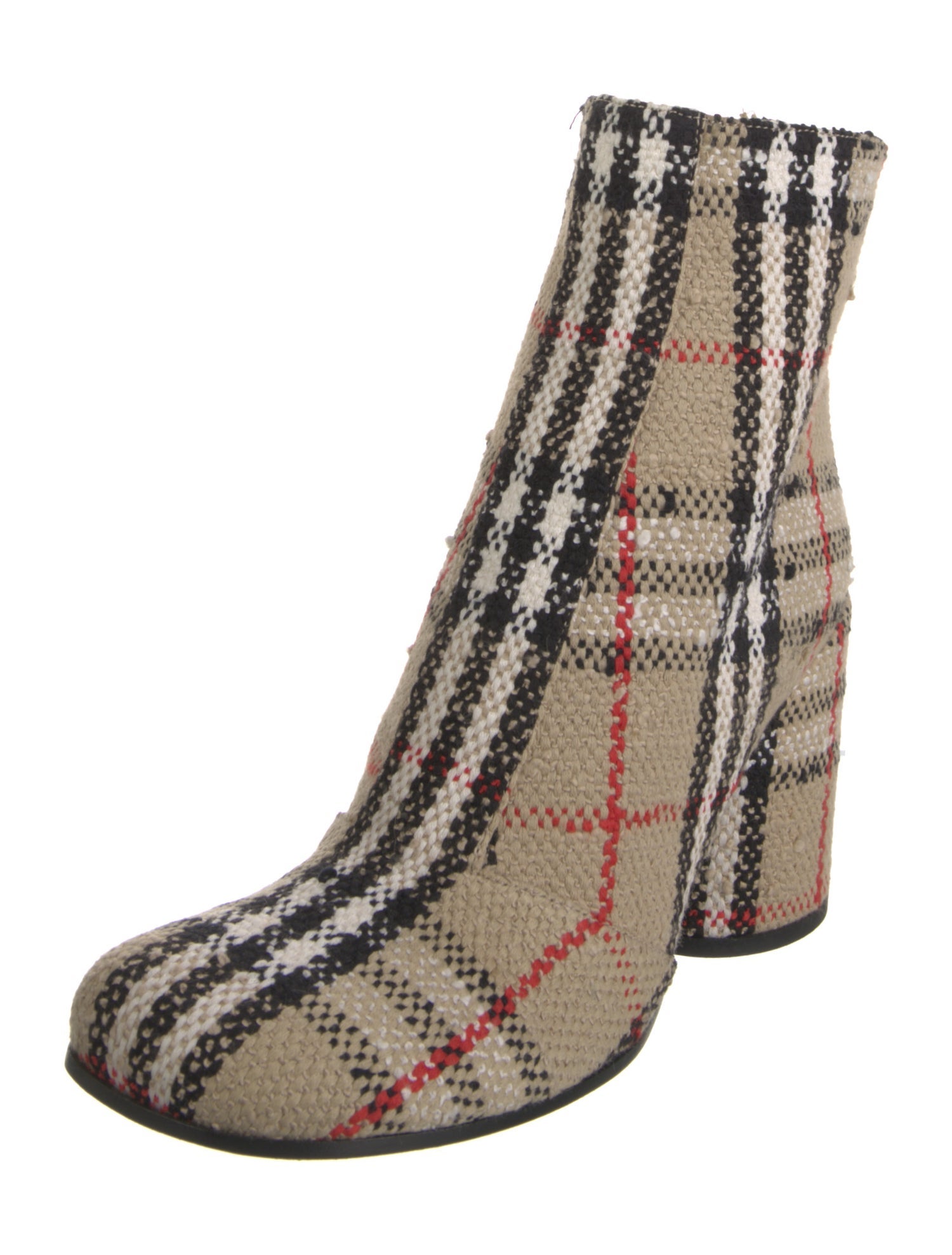 Burberry Plaid Print Boots