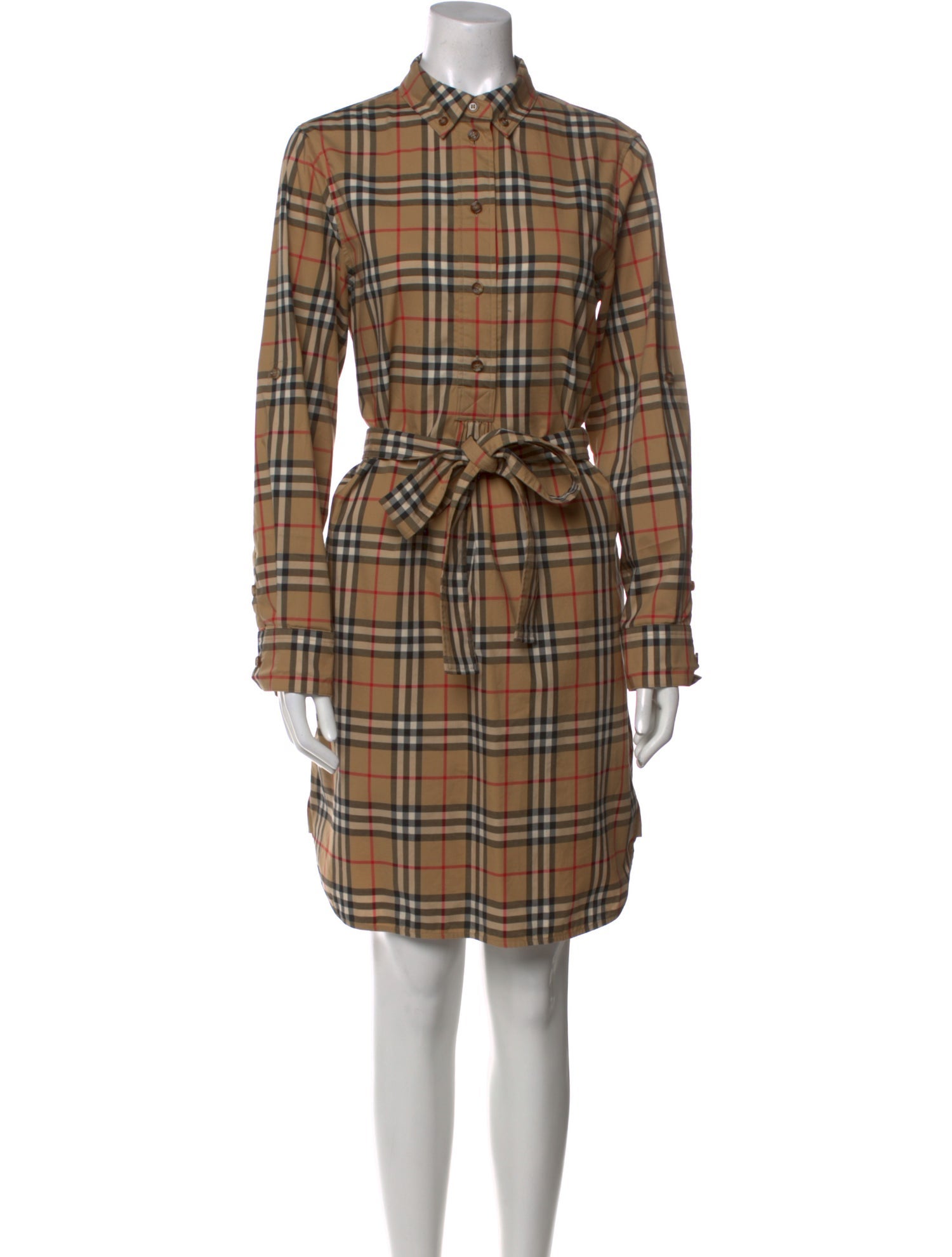 Burberry Plaid Print Knee-Length Dress