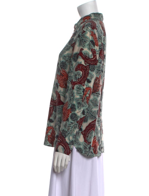 Burberry Silk Printed Button-Up Top