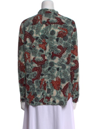 Burberry Silk Printed Button-Up Top