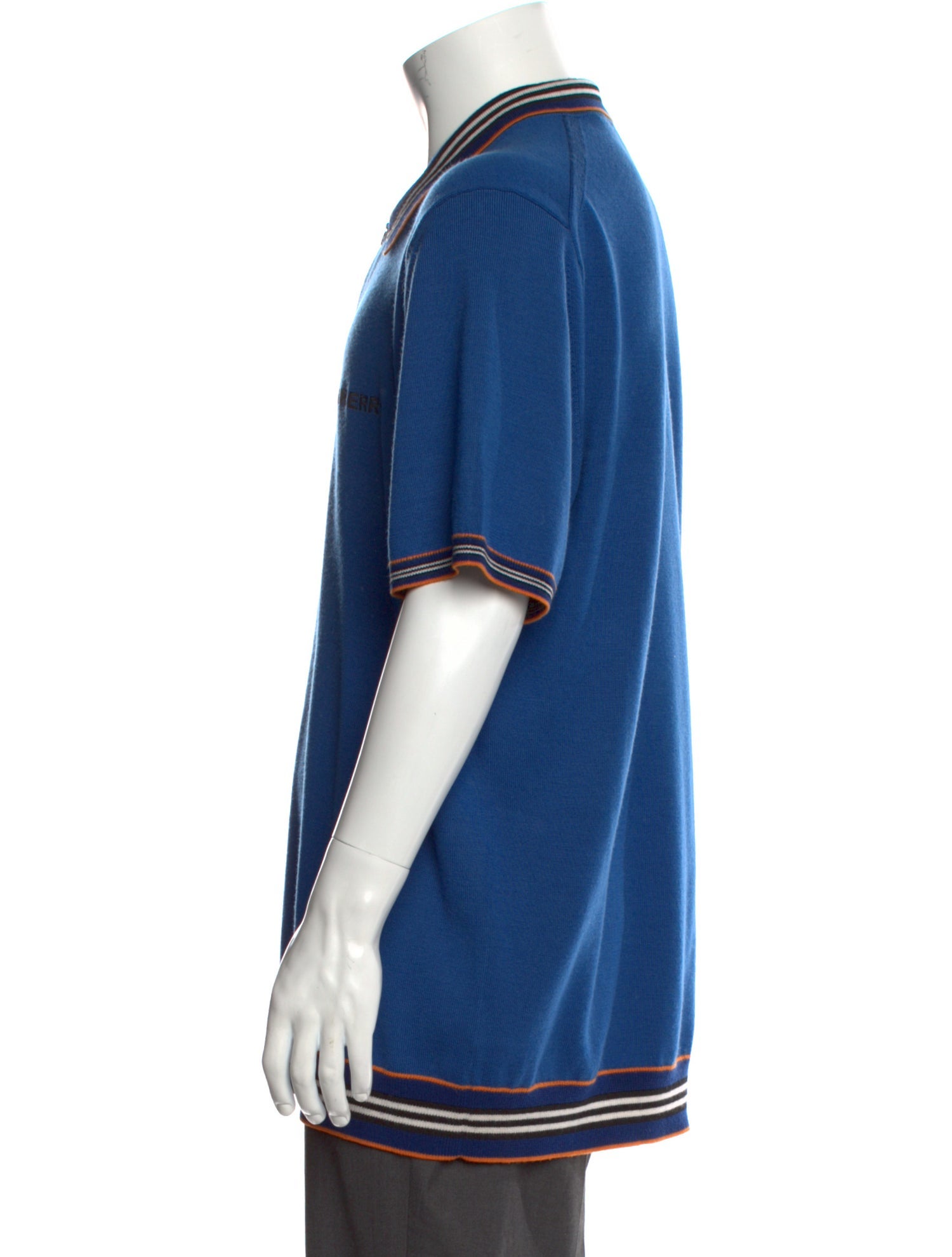 Burberry Merino Wool Striped Polo Sweater