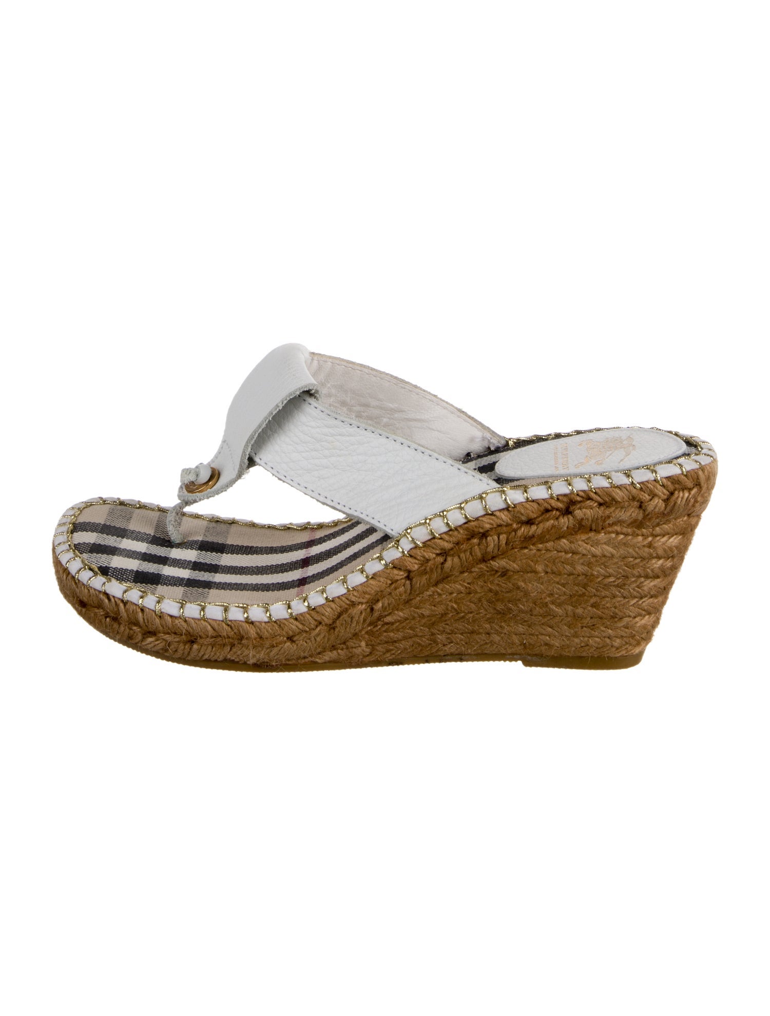 Burberry Nova Check Pattern Leather Espadrilles
