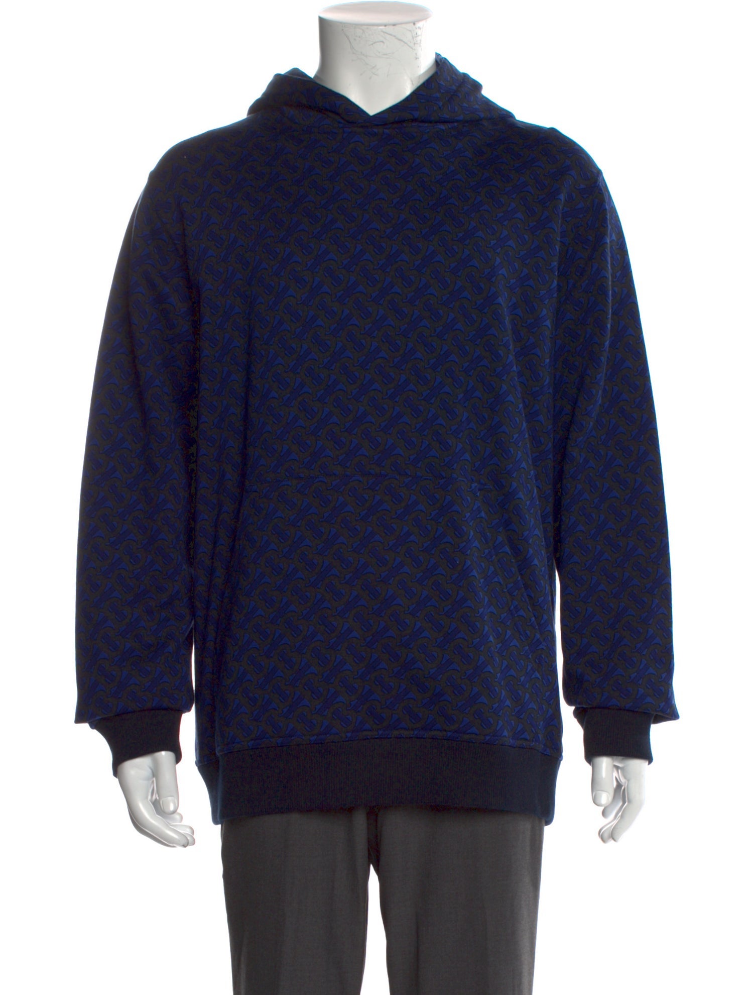 Burberry Abstract Check Crew Neck Hoodie