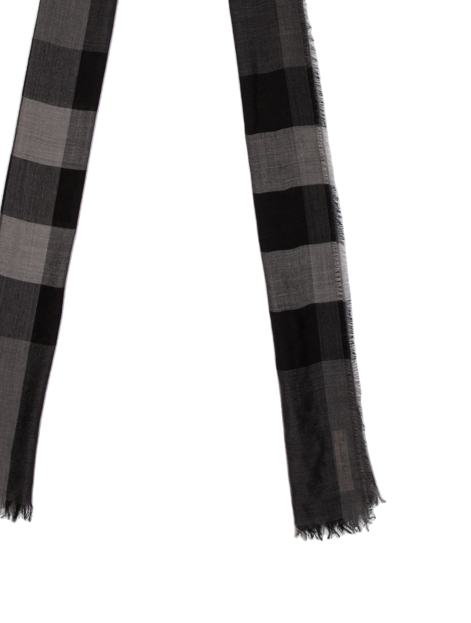 Burberry Silk Plaid Print Scarf