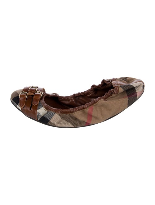 Burberry Nova Check Pattern Canvas Ballet Flats