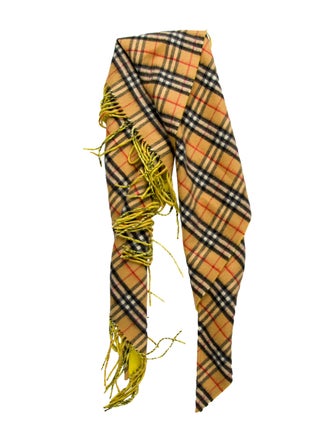 Burberry Cashmere Plaid Print Shawl