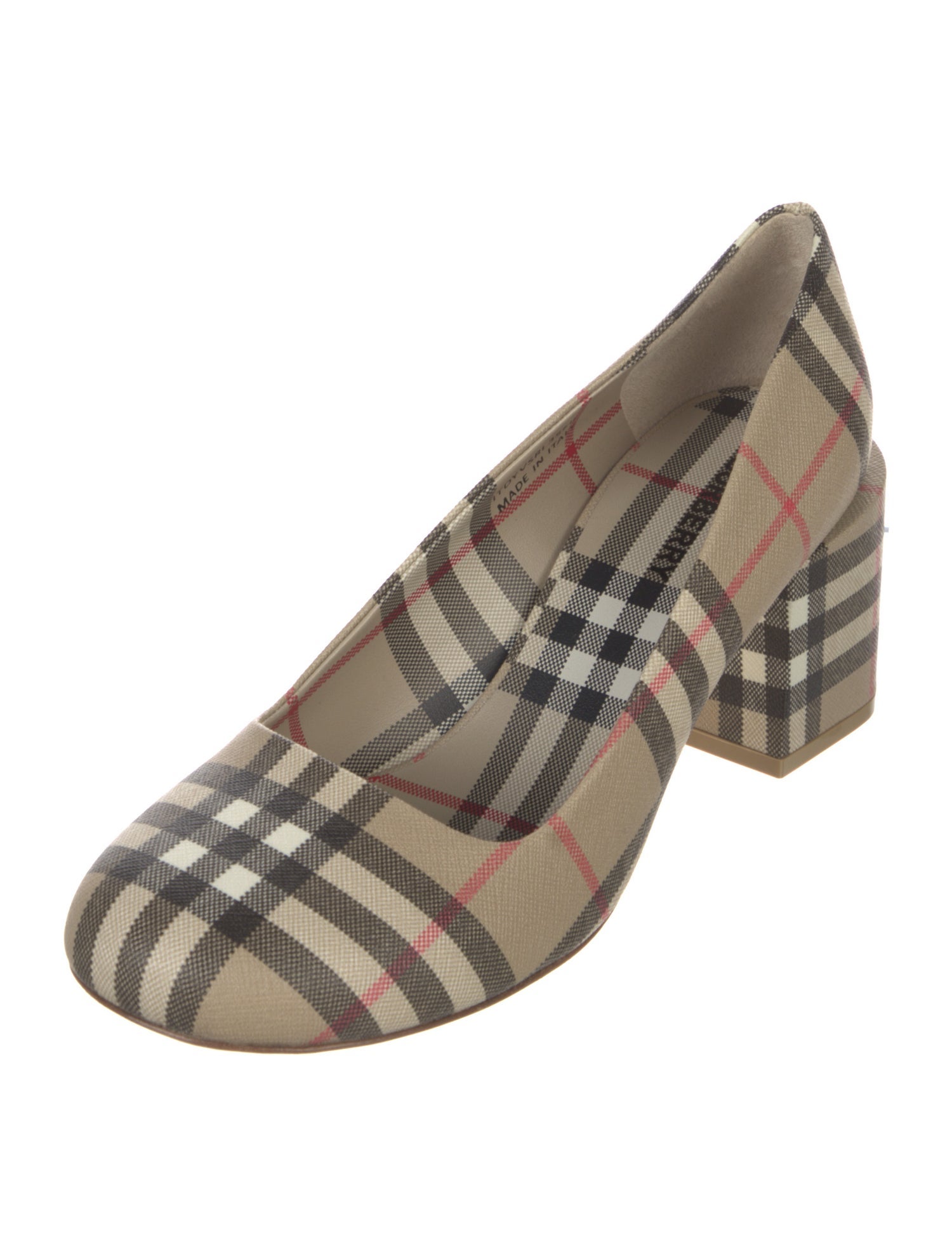 Burberry Plaid Print Pumps