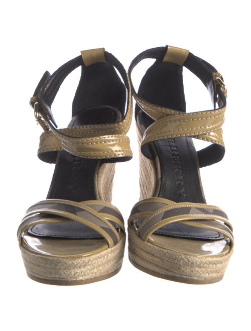 Burberry House Check Pattern Patent Leather Espadrilles