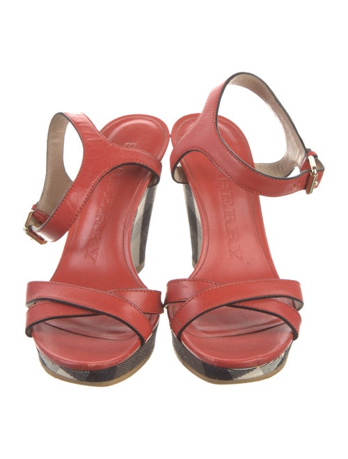 Burberry House Check Pattern Leather Sandals