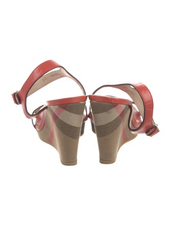 Burberry House Check Pattern Leather Sandals