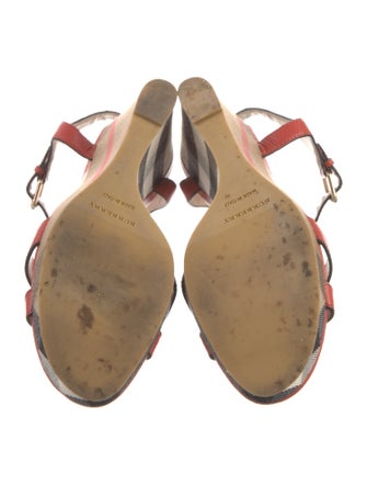 Burberry House Check Pattern Leather Sandals