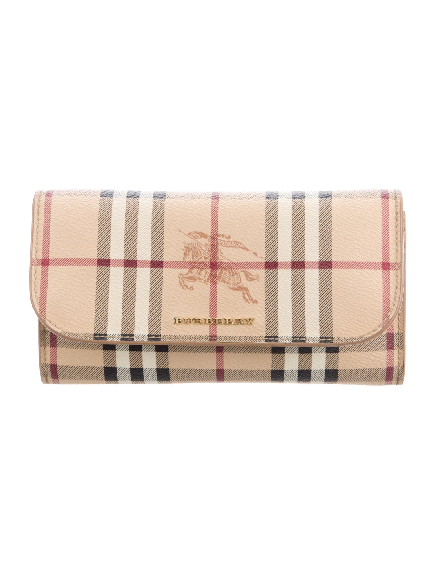 Burberry Haymarket Check Pattern Printed Continental Wallet