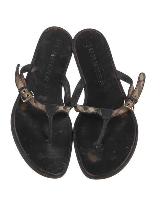 Burberry Nova Check Pattern Leather Slides