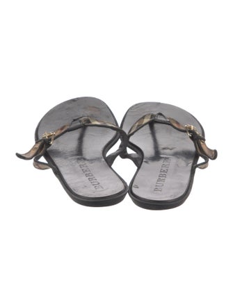 Burberry Nova Check Pattern Leather Slides