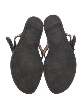 Burberry Nova Check Pattern Leather Slides