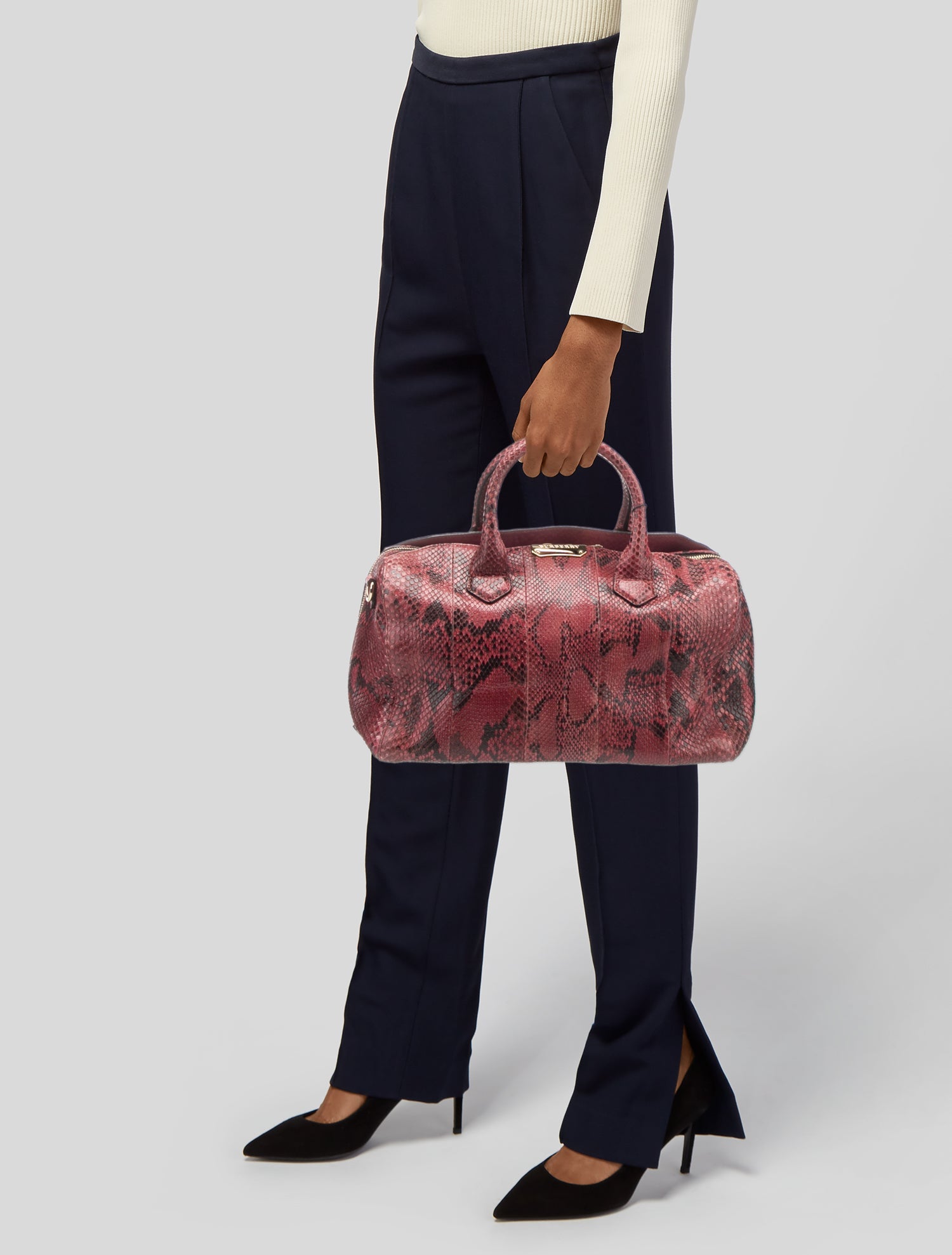 Burberry Snakeskin Top Handle Bag