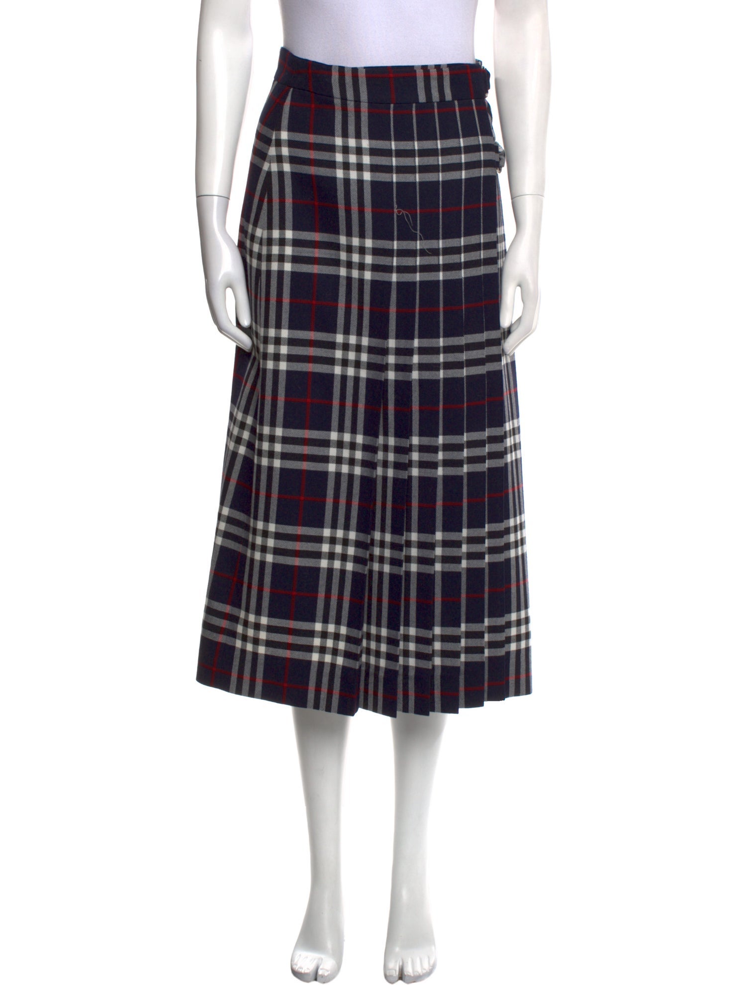 Burberry Wool Midi Length Skirt