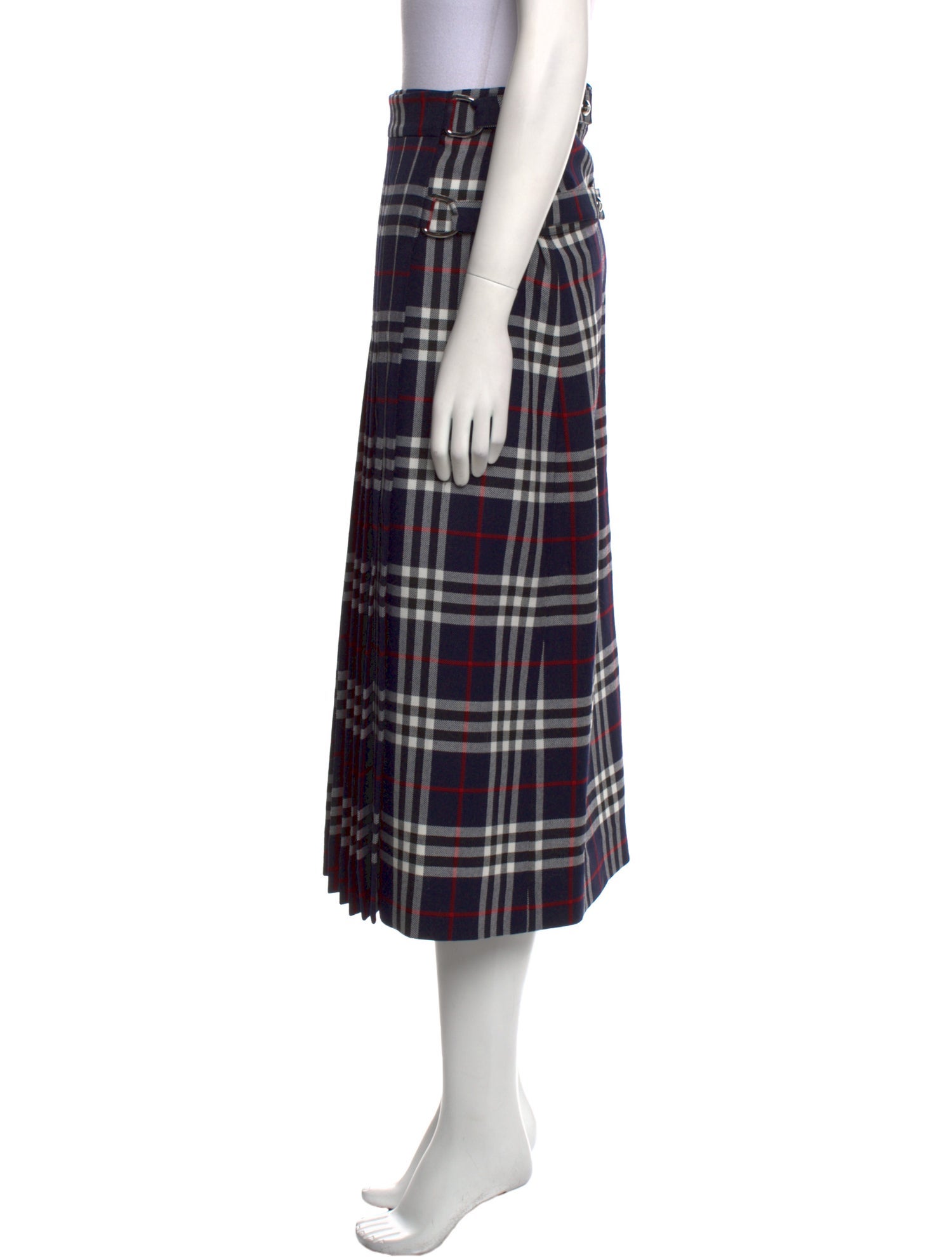 Burberry Wool Midi Length Skirt