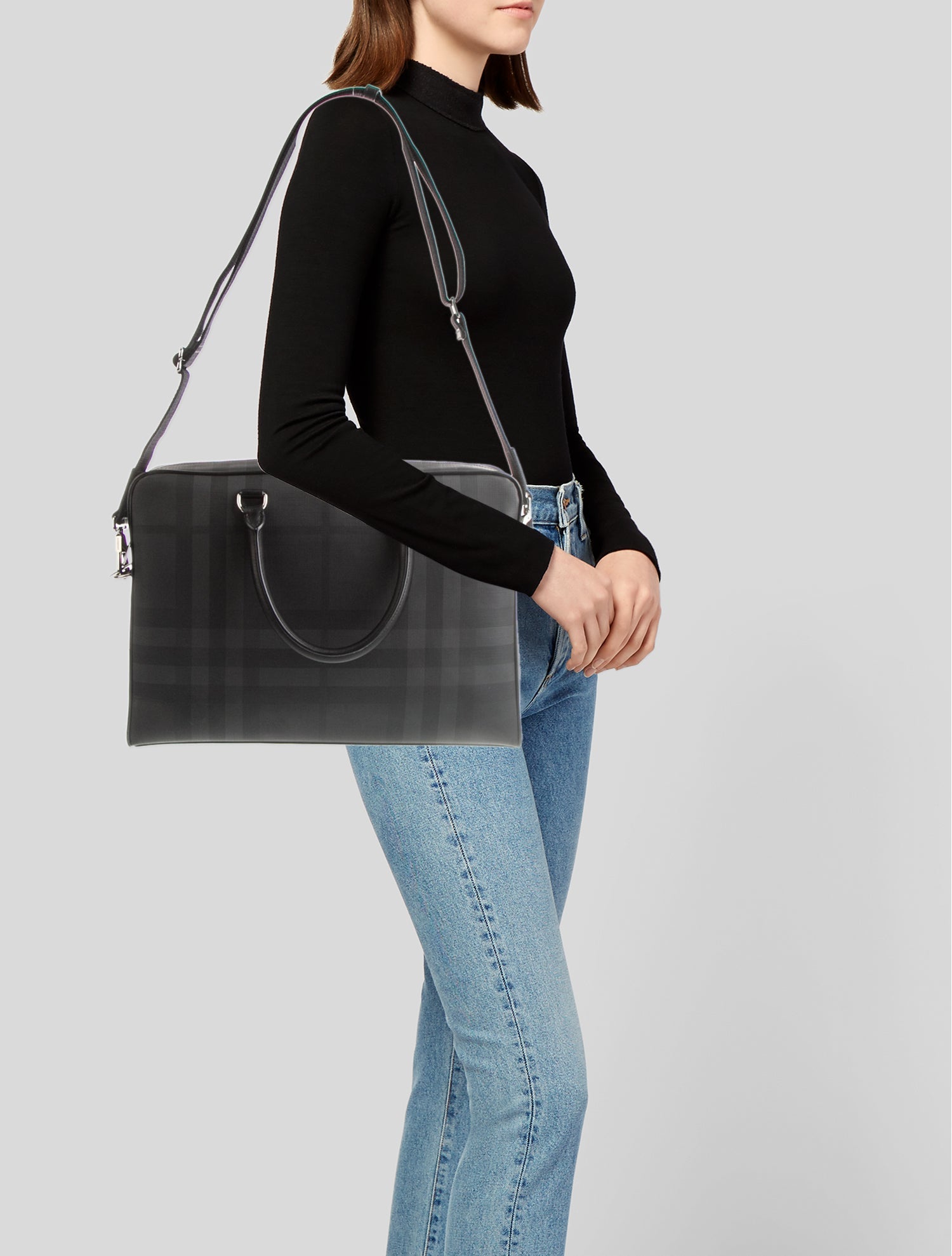 Burberry Smoked Check Briefcase