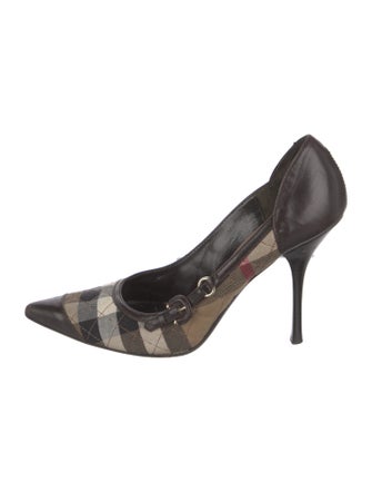 Burberry Canvas Plaid Print Pumps