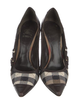 Burberry Canvas Plaid Print Pumps