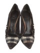 Burberry Canvas Plaid Print Pumps