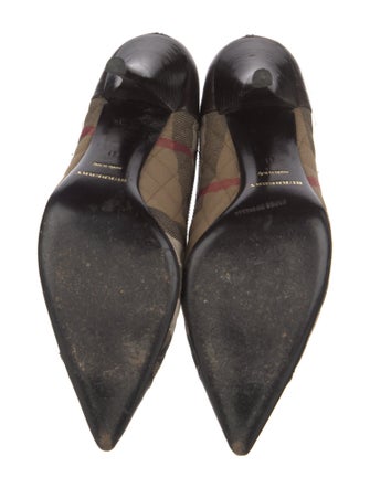 Burberry Canvas Plaid Print Pumps