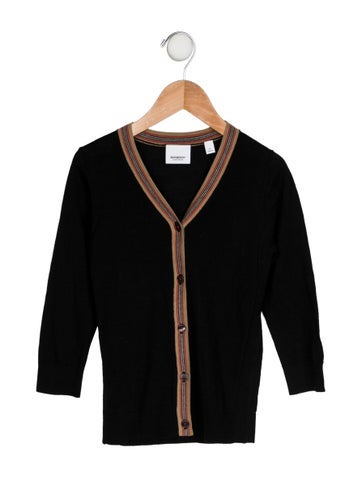Burberry Sizes 2-6 Check Trim Cardigan