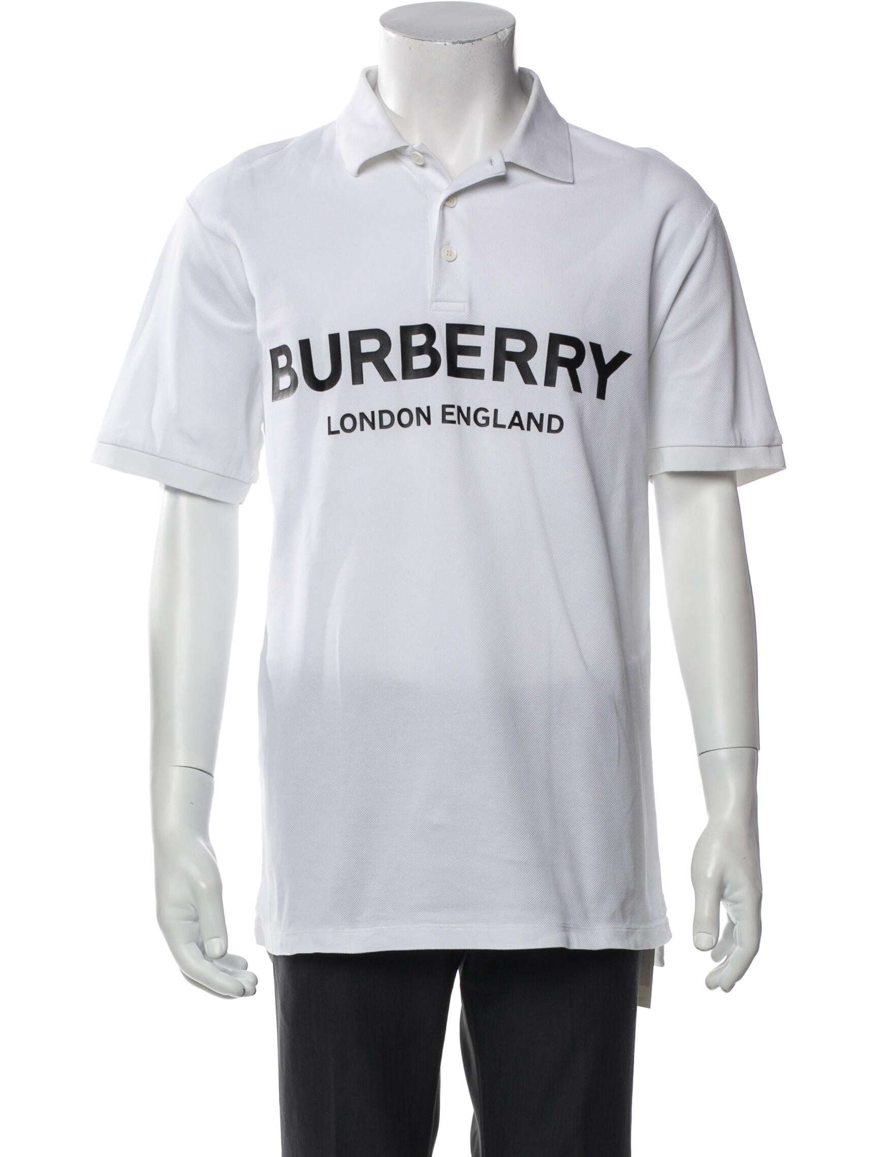 Burberry Graphic Print Collar Polo Shirt