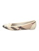 Burberry Nova Check Pattern Leather Trim Embellishment Ballet Flats