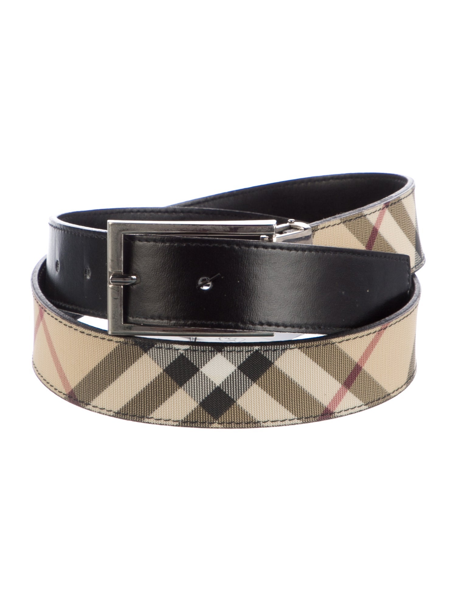 Burberry Nova Check Pattern Leather Belt