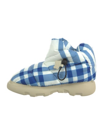 Burberry Nylon Plaid Print Rain Boots