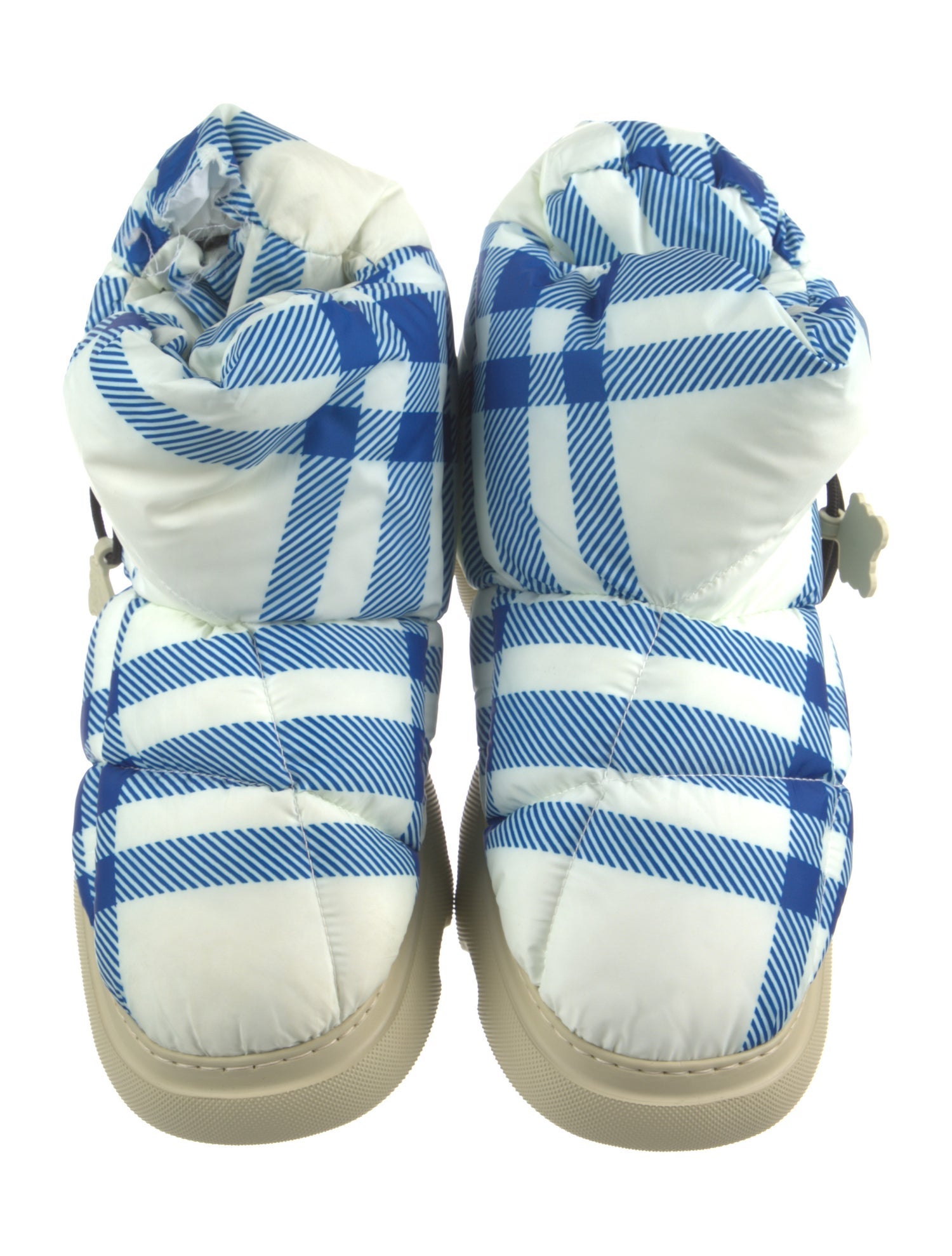 Burberry Nylon Plaid Print Rain Boots