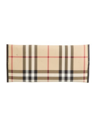 Burberry Canvas Plaid Print Continental Wallet