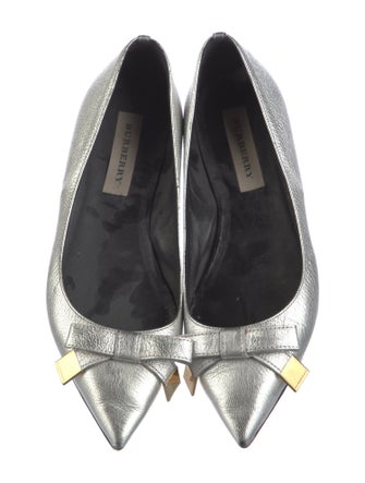 Burberry Leather Bow Accents Flats