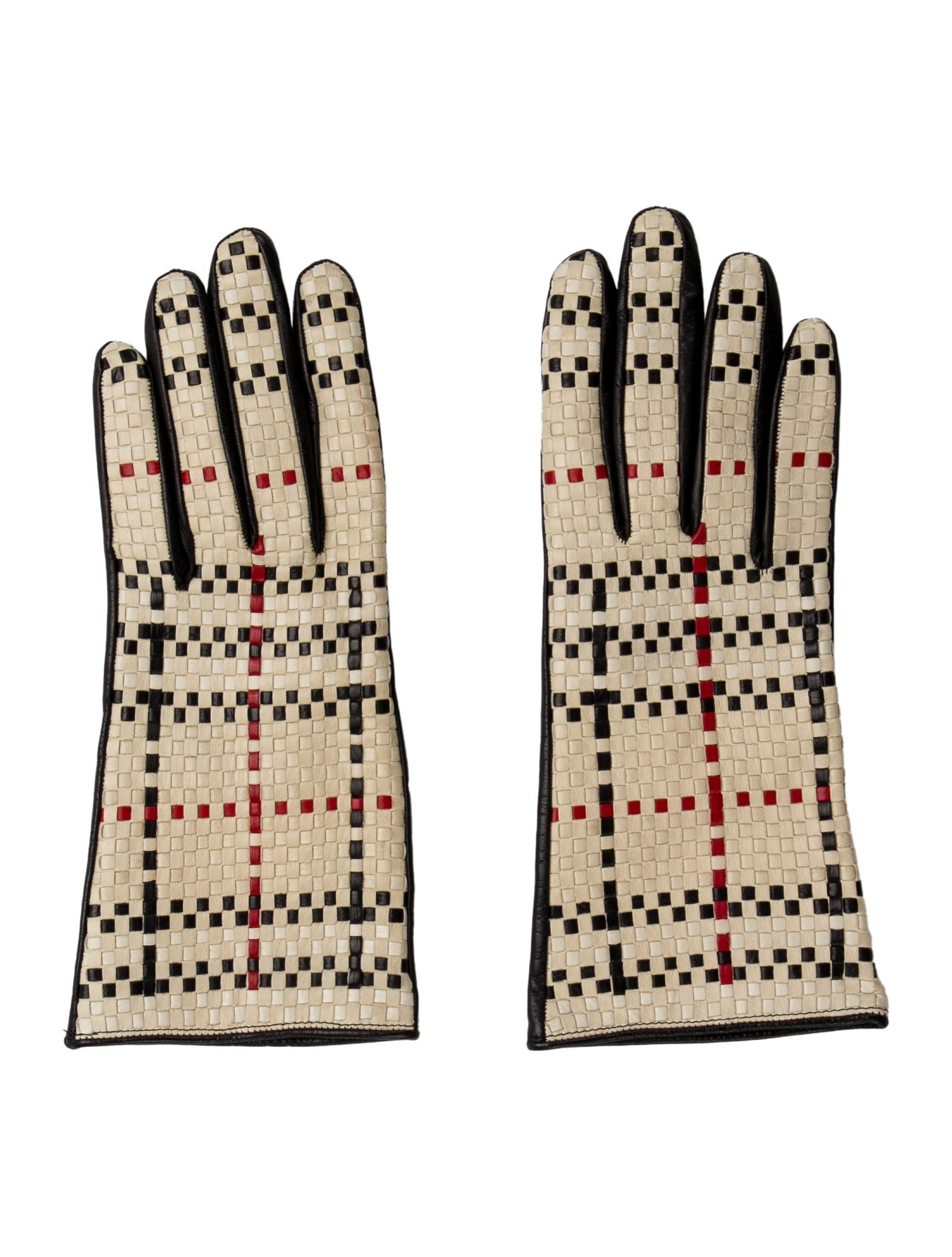 Burberry London Pattern Leather Gloves