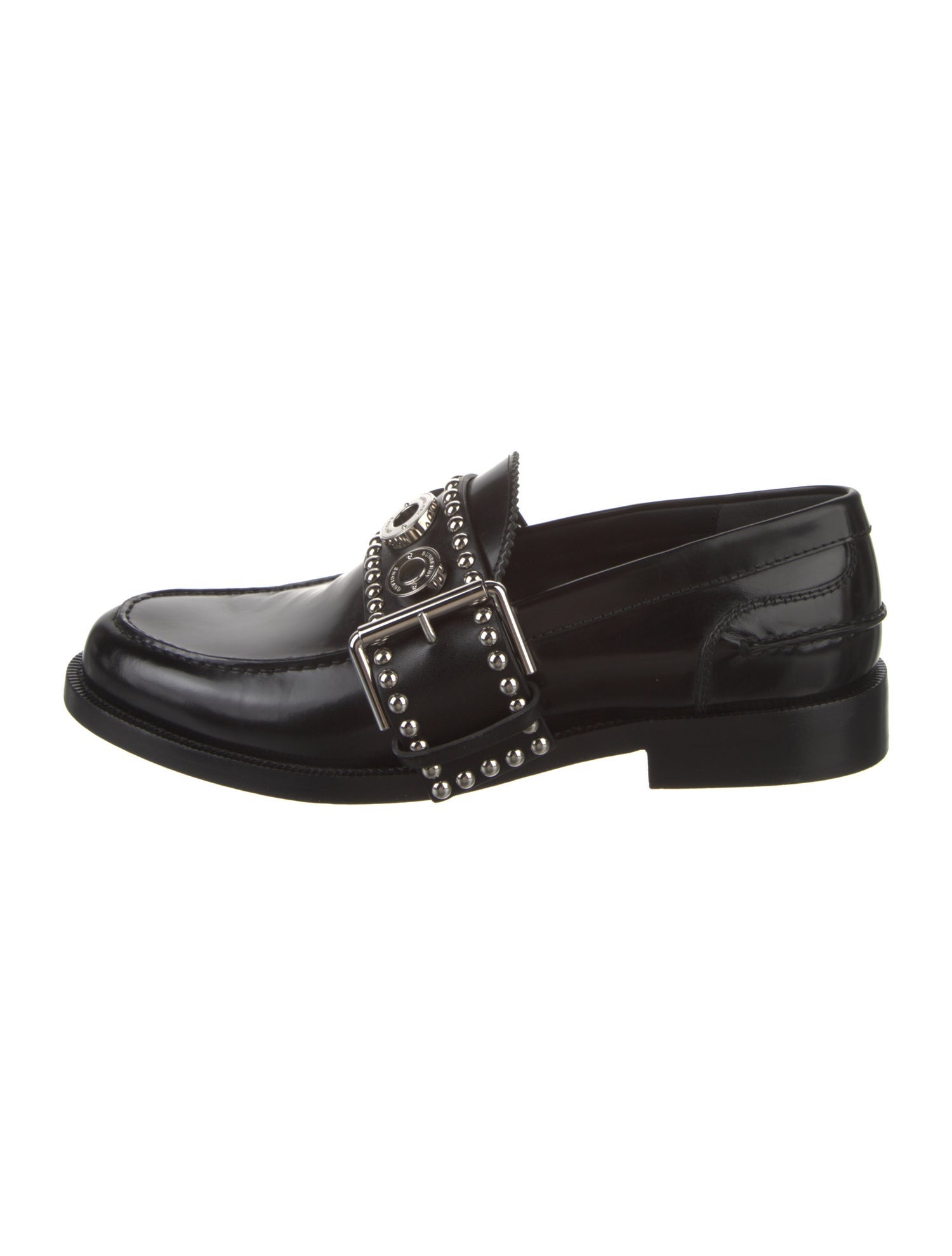 Burberry Leather Studded Accents Dress Loafers
