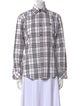Burberry Black Label Plaid Print Long Sleeve Button-Up Top