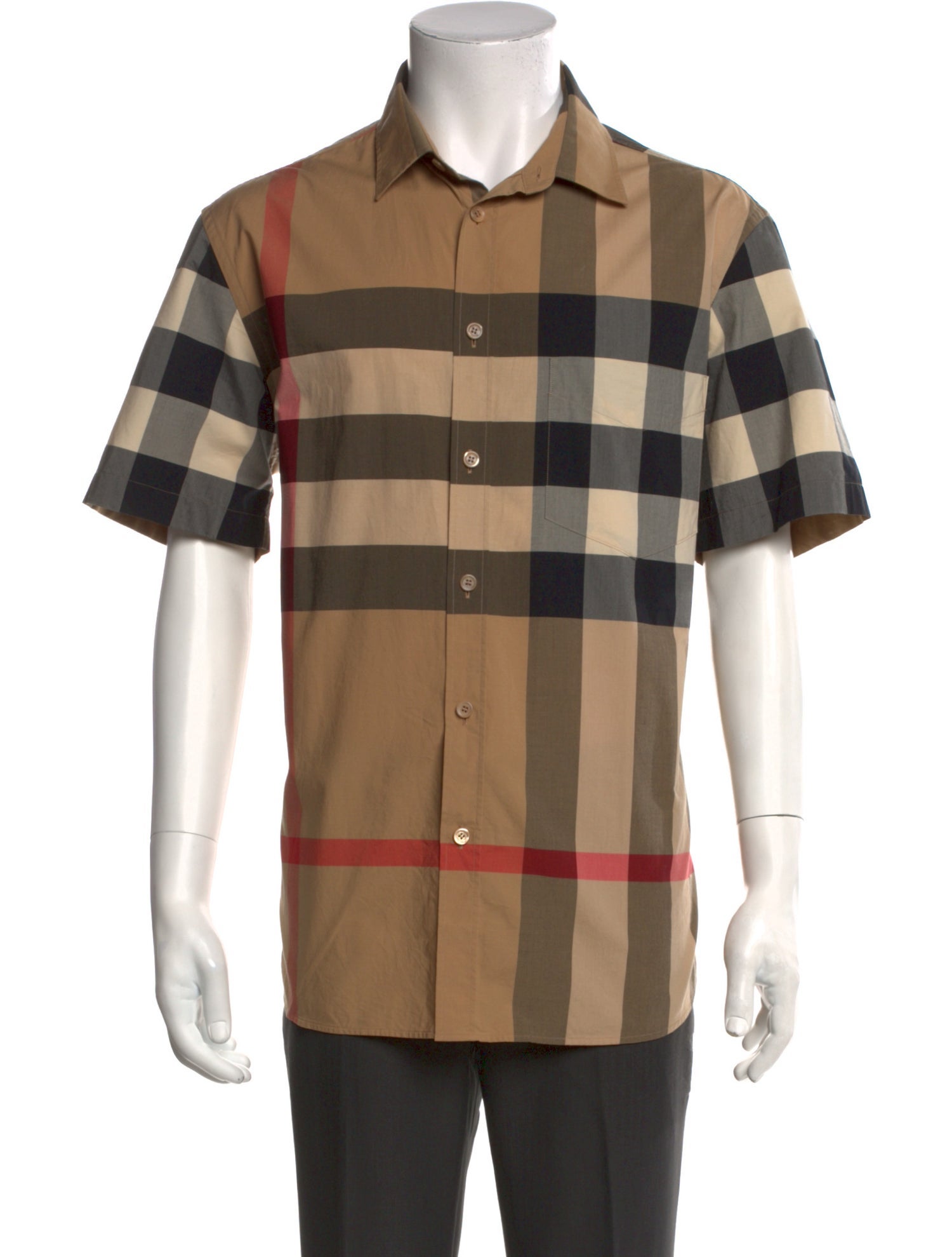 Burberry Exploded Check Pattern Short Sleeve Shirt