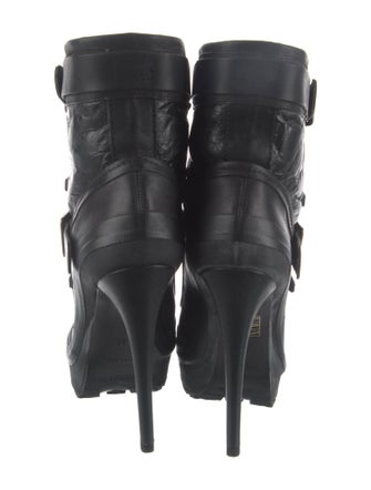 Burberry Leather Fur Trim Boots