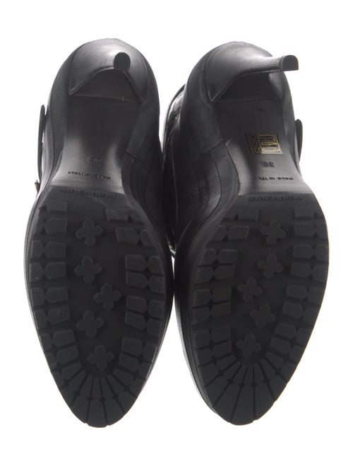 Burberry Leather Fur Trim Boots