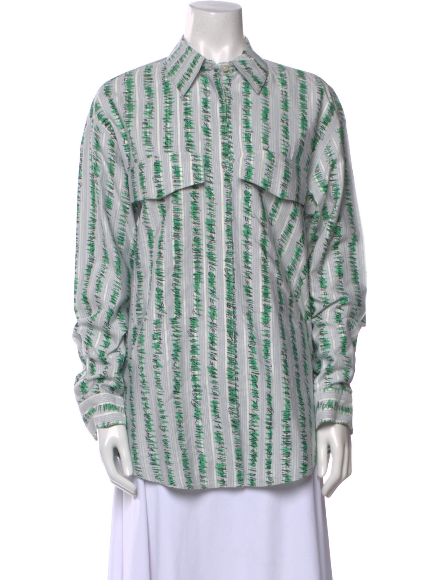 Burberry Silk Printed Button-Up Top