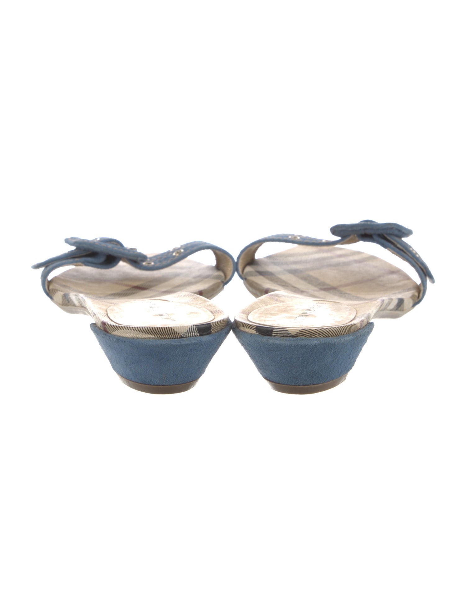 Burberry Nova Check Pattern Suede Slides