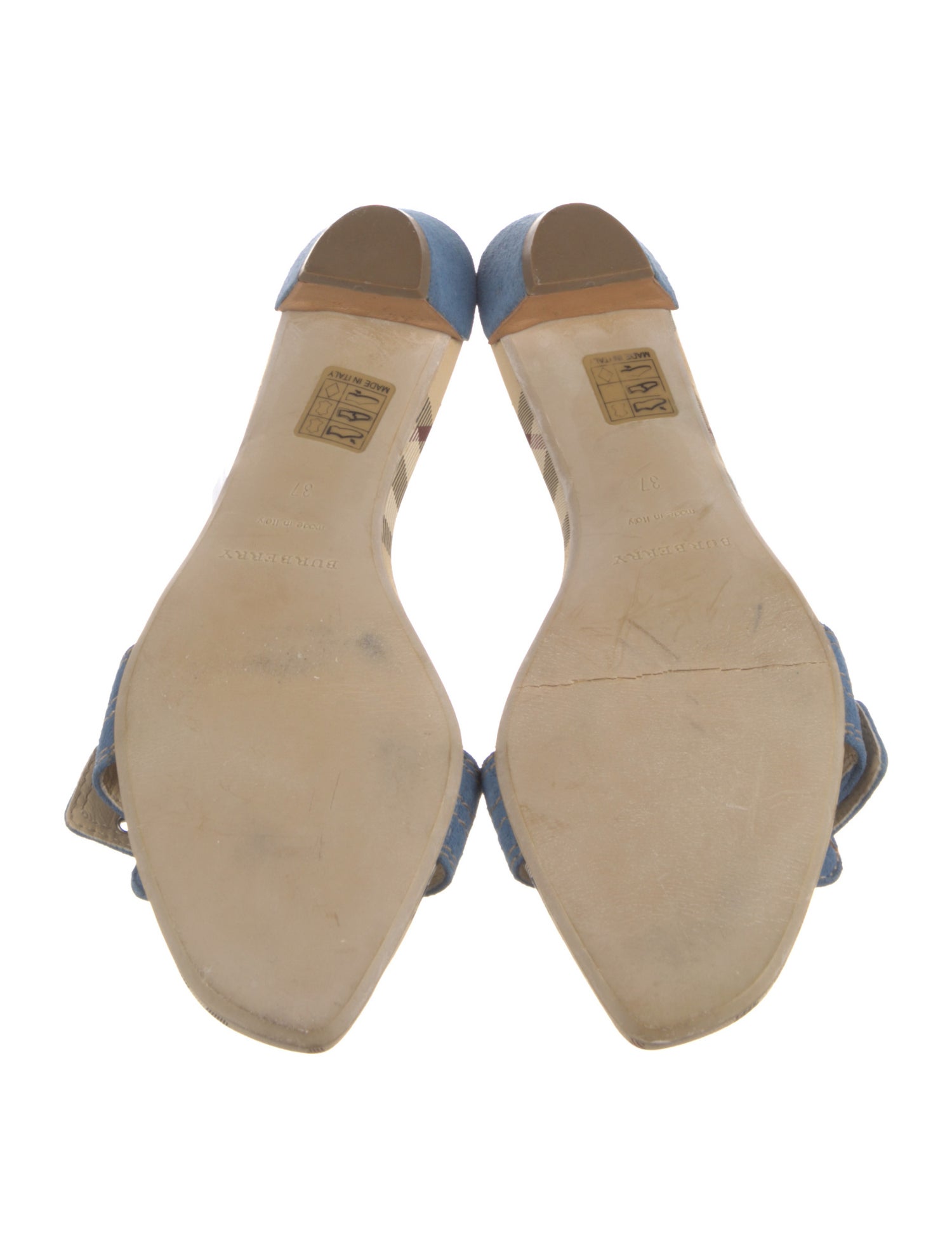 Burberry Nova Check Pattern Suede Slides