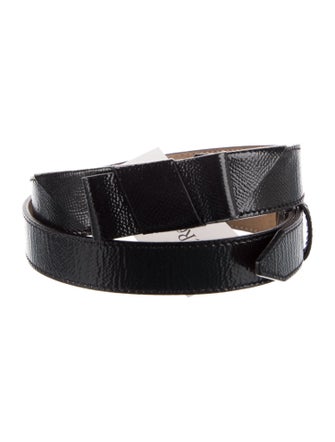 Burberry Patent Leather Bow Accents Belt