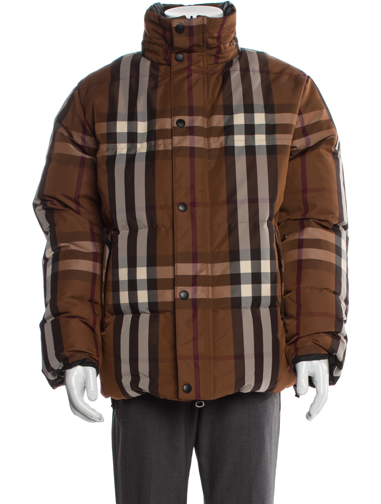 Burberry Plaid Print Parka
