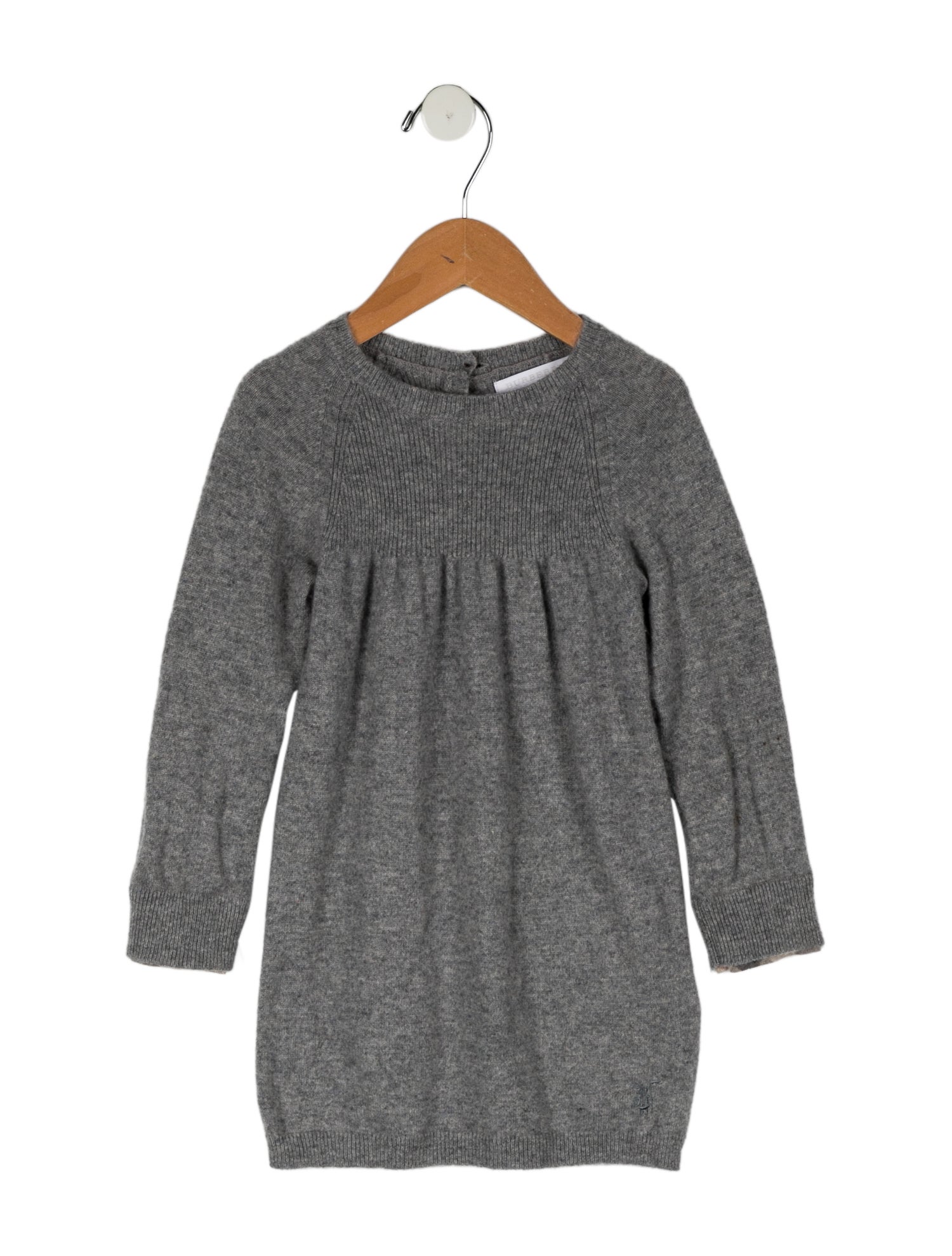 Burberry Girls' Long Sleeve Cashmere Dress