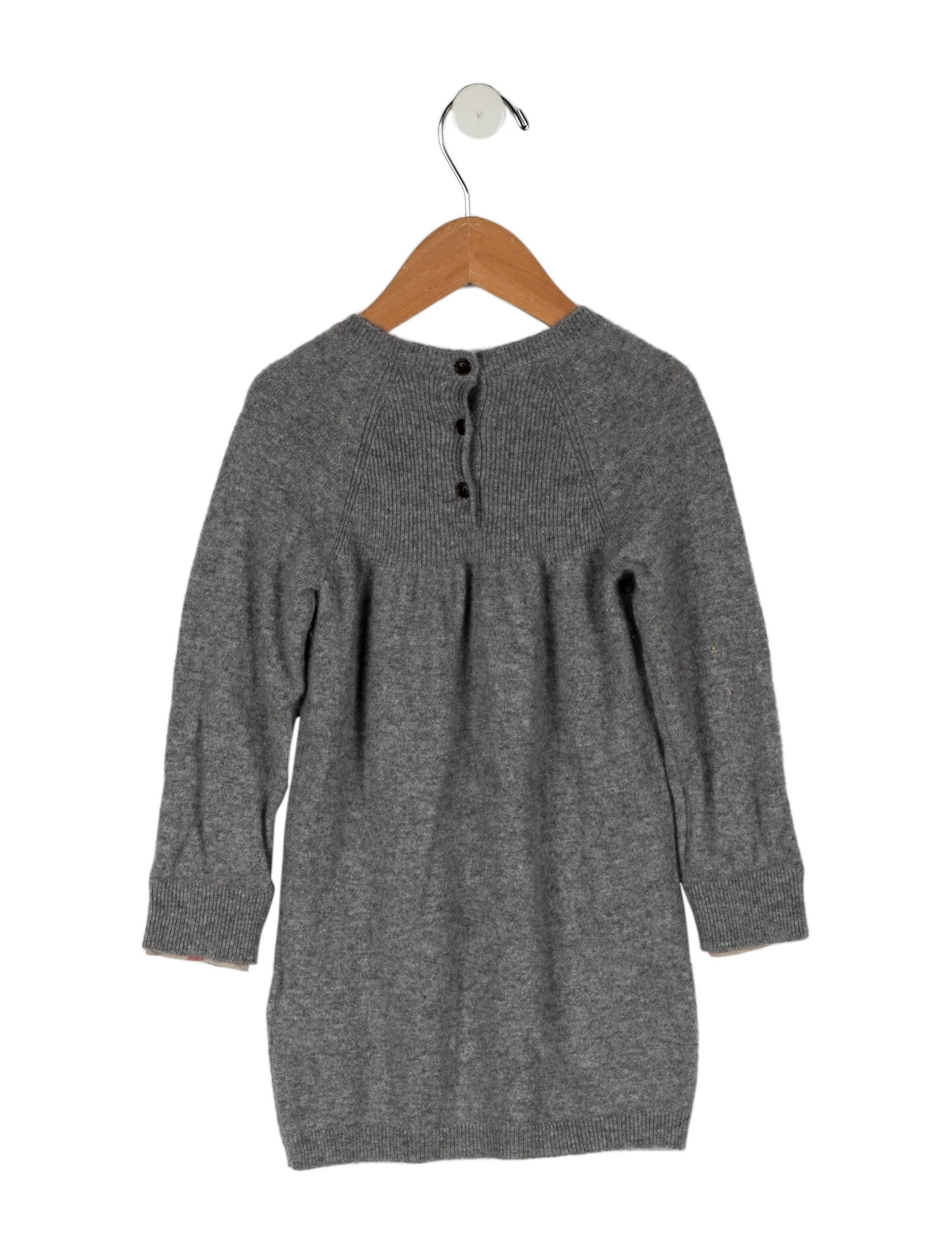 Burberry Girls' Long Sleeve Cashmere Dress