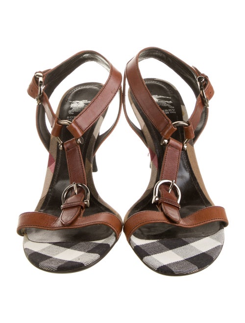 Burberry Leather T-Strap Sandals